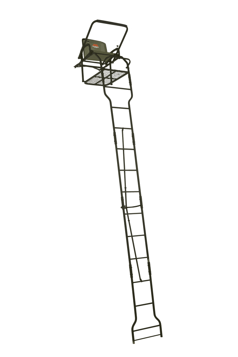 Millennium L_105_SL 18' Single Ladder Stand, padded adj. shooting rest/arm rest, safelink safety line