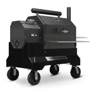 Yoder 9612B22-000 YS640S Comp (Black) + Stainless Steel Shelves + 2nd Level Slide-Out Cooking Shelf
