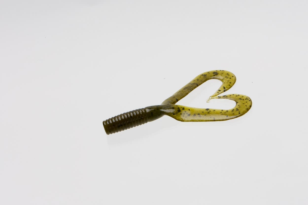 ZOOM 020-025 ZOOM Creepy Crawler Twin Tail 3" Green Pumpkin