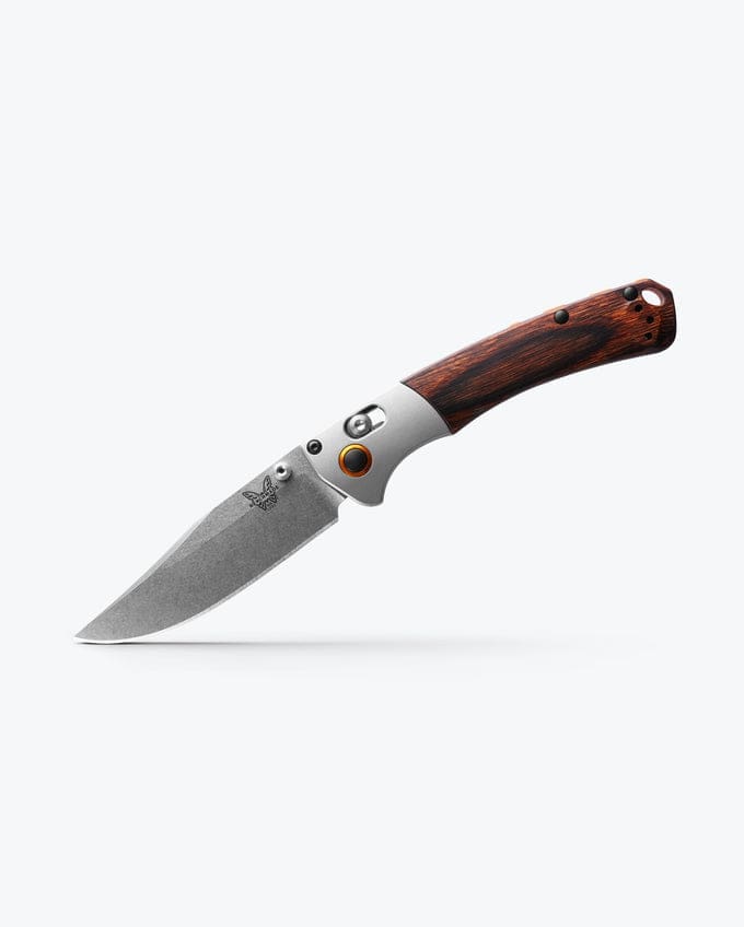 Mini Crooked River Clip-Point Knife - Gray Aluminum & Wood Handle