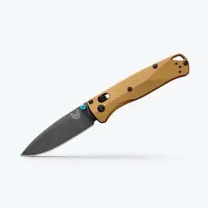 Bugout® Drop-Point Knife - Burnt Brass Aluminum Handle