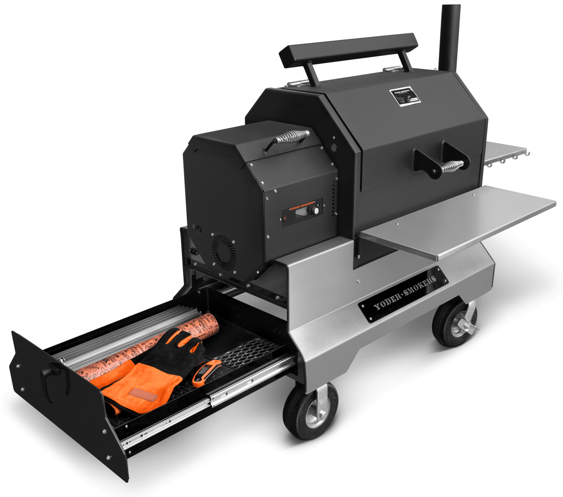 640S Competition Pellet Grill 9612S22-002 with Steel Shelves and Drawer