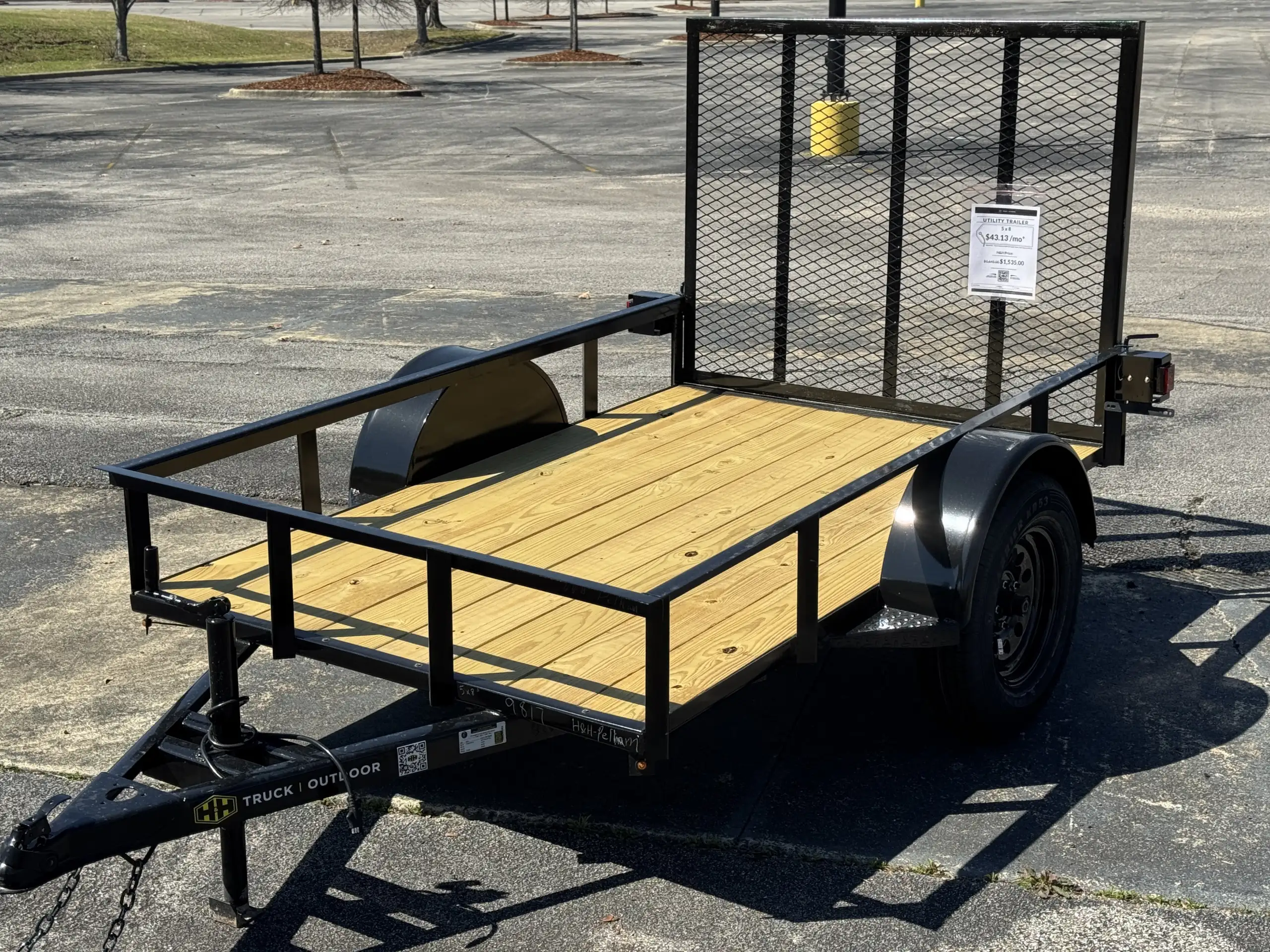 Bye-Rite 5x8 Light Duty Single Axle Utility Trailer w/ 2 foot Mesh Sides - UL508MS2
