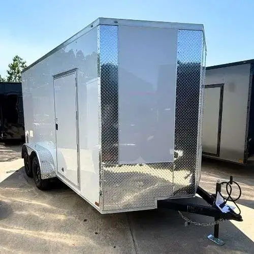 Arising ARI7x16TAWHT – Eko White Tandem Axle Enclosed Trailer