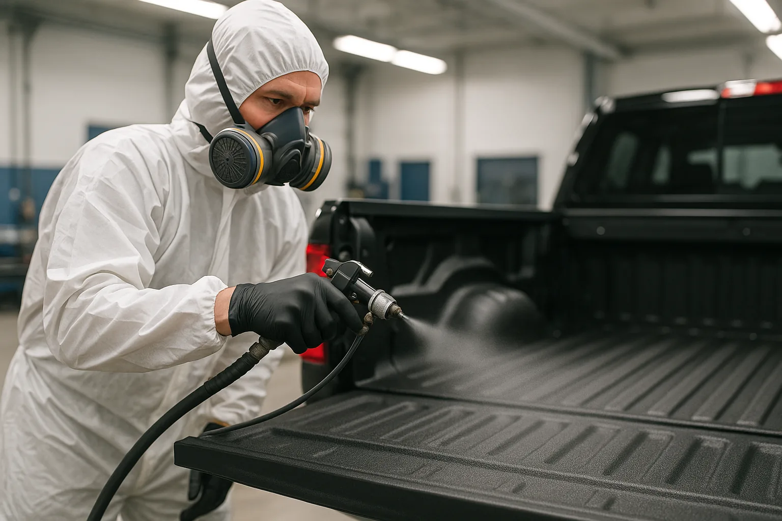 Professional spray-on bedliner application